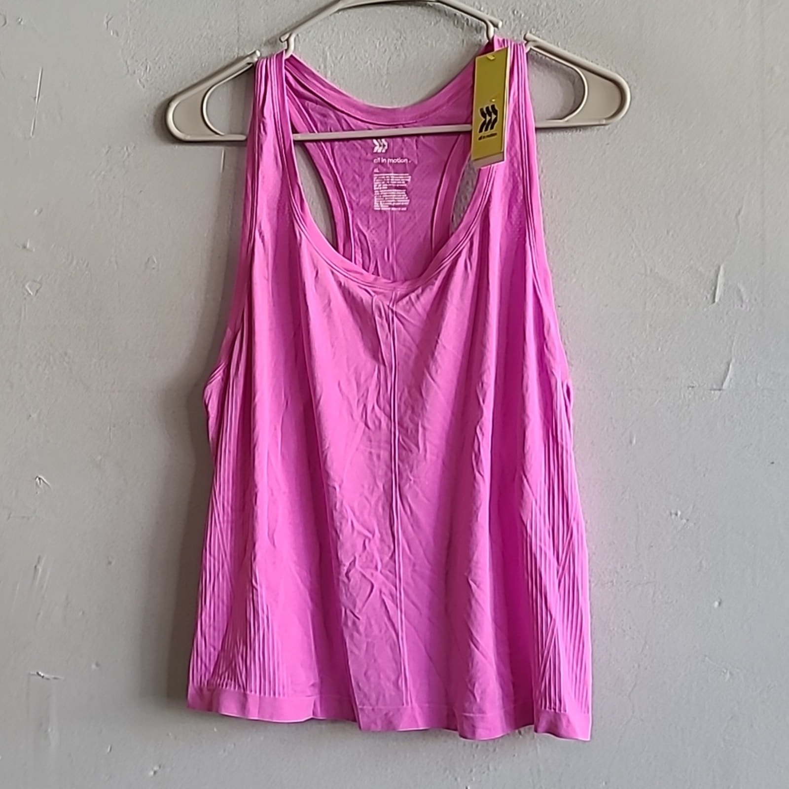 New Womens Xl Purple Athletic Racerback Workout Nylon Tank Top Shirt Semi-Fitted